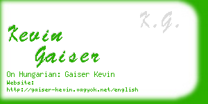 kevin gaiser business card